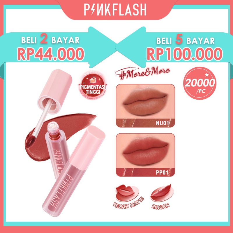 PINKFLASH #More&amp;More Fall Into Velvet Airy Matte Mousse Tint  High Pigment Smooth Lasting Silky Texture Easy To Apply Multi-use