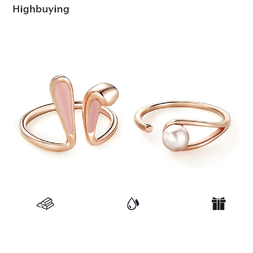 Hbid Vintage Lucu Kelinci Hewan Cincin Pria Terbuka Dapat Disesuaikan Logam Punk Fashion Bentuk Telinga Kelinci Zirkon Rings Untuk Wanita2022 Perhiasan Kecil Dan Sederhana Cincin Kelinci Putih Dengan Indera