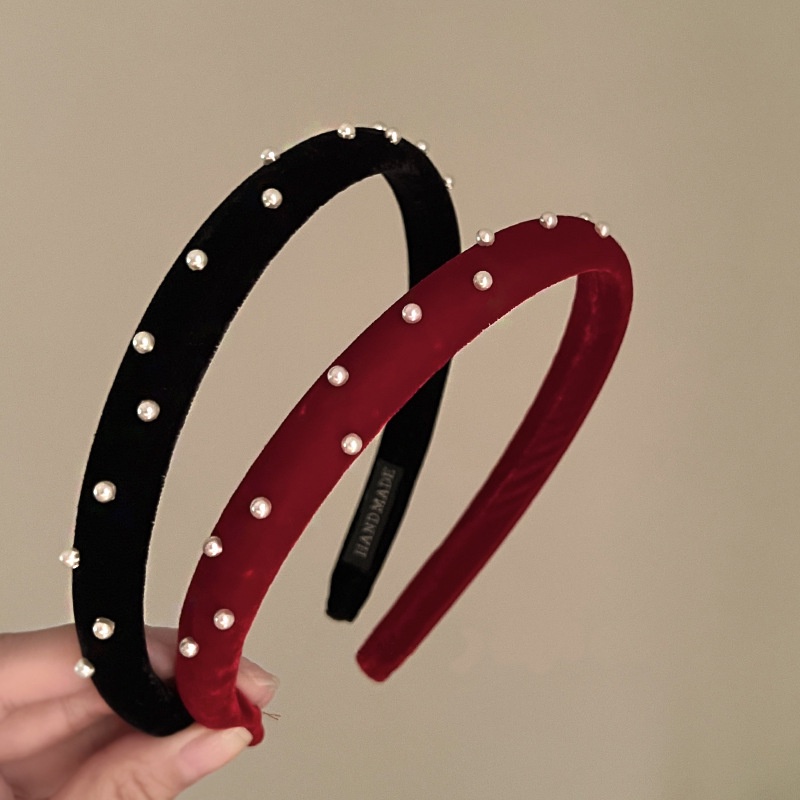 Caliloops Bando Bandana Polos Tipis Korea Mutiara Wanita Dewasa Erica