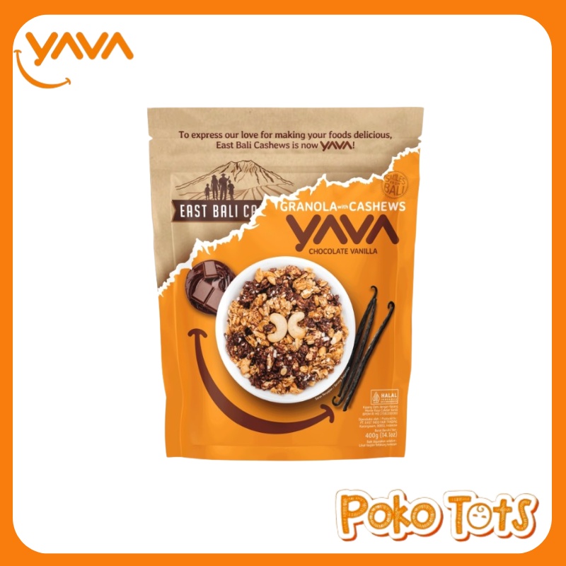 Yava East Bali Cashews Granola Chocolate Vanila 400gr Oats Sereal Oatmeal Yava