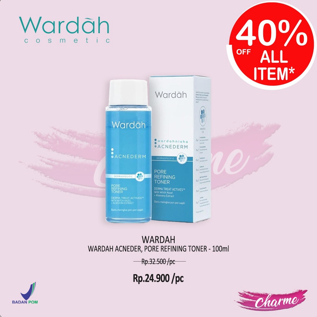 (READY &amp; ORI) Wardah Acnederm Pore Refining Toner Pembersih Wajah 100ml