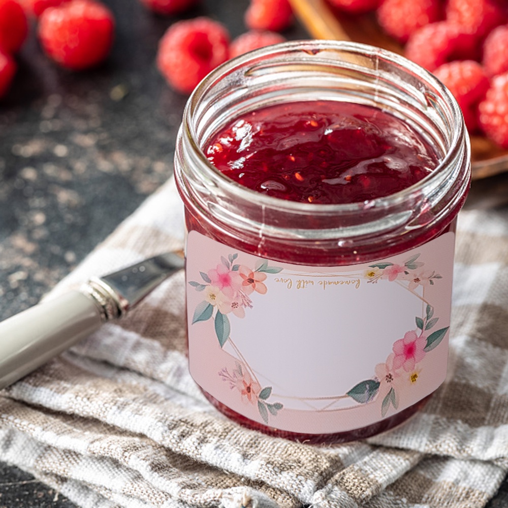 250pcs/roll Stiker Bunga Kosong Dapat Ditulis Kotak Hadiah Tag Hias Penyimpanan Makanan Toples Mark Label Self-adhesive Kraft Tag Paper Untuk Dapur Kantor Sekolah