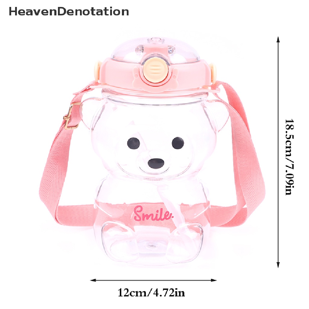 [HeavenDenotation] 1000ml Kapasitas Besar Kartun Beruang Plastik Sippy Cup Botol Air Anak HDV