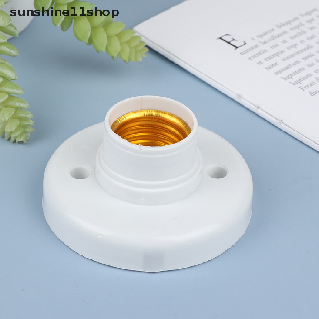 Sho E27 Lamp Holder Sekrup Alas Lampu Flat Mount Adaptor Dudukan Lampu Hemat Energi N