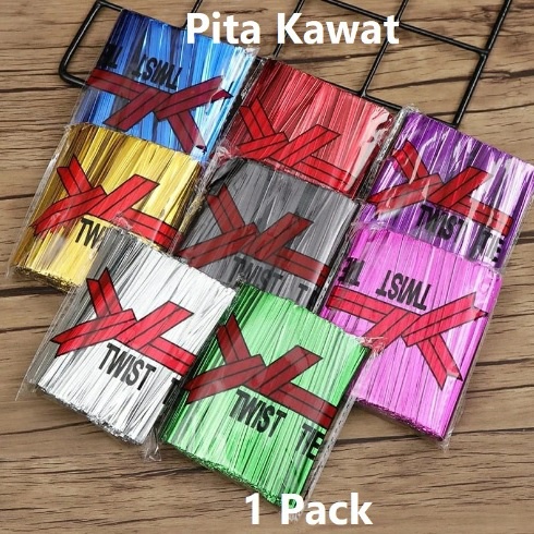 Pita Kawat Ikat Kado Snack Ulang Tahun /Kawat Souvenir 8 cm Harga/Pack