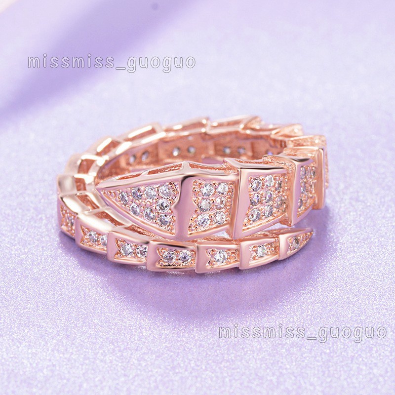 Cincin Jari Telunjuk Model Terbuka Desain Ular | Cincin Berlian | Cincin Pasangan Untuk Pria / Wanita | Kotak Hadiah Untuk Hadiah