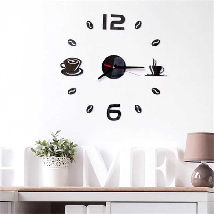 (BISA COD) FTIHSHP  Jam Dinding DIY Giant Wall Clock 40-70cm Coffee Bell - DIY-12