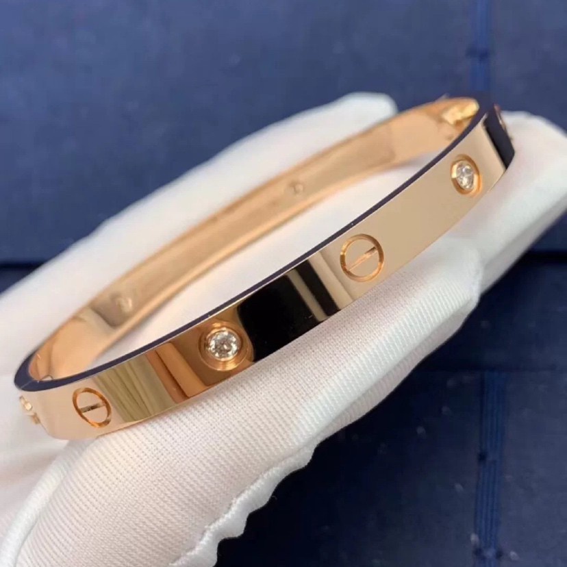 Gelang Tangan Rantai Baja Rose Gold Aksen Berlian Imitasi Mewah Untuk Wanita