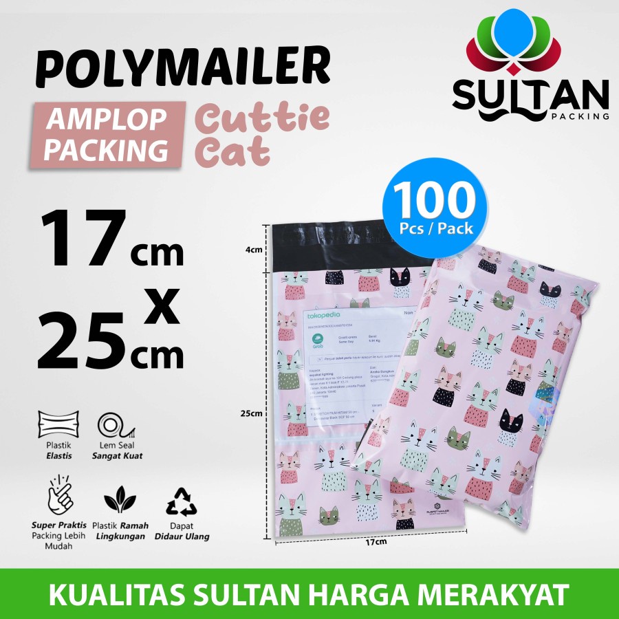 

Amplop Plastik Packing Polymailer CAT 17x25cm Polimailer Motif PACK