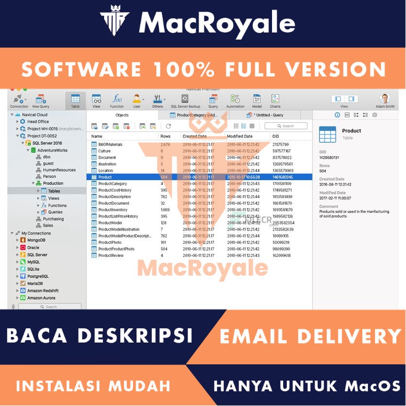 [MacOS] Navicat Premium Full Version Lifetime Full Garansi