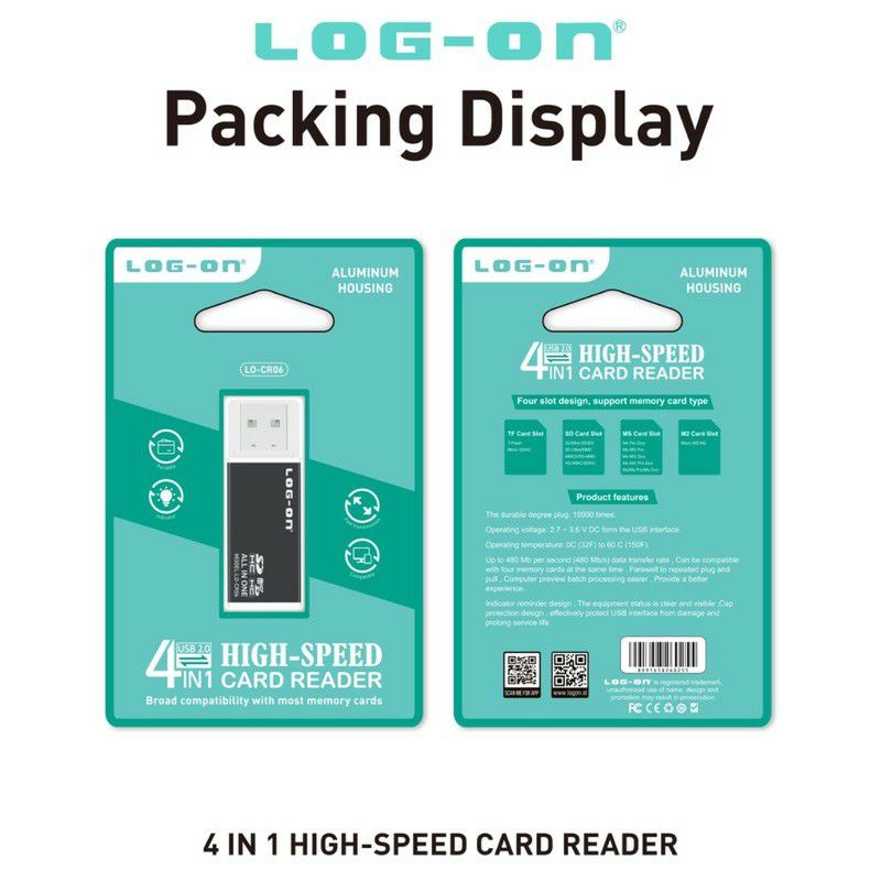 CARD READER LOG - ON LO - CR06 HIGH SPEED 4IN1 LOG ON