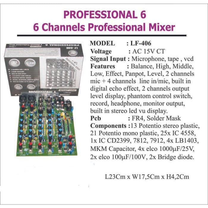 Kit  Professional Mixer 6 Channel  Type Lf 406 Best Seller