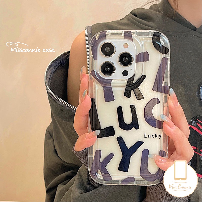 Lucky Simple Huruf Alfabet Soft Case Realme C53 C55 C30 7i C17 9i C35 6i 5 5i 5s C3 C11 C2 C20A C25s C15 C25Y C12 C33 C21Y C20 C25 Bening Shockproof Airbag Penutup Telepon Anti Jatuh
