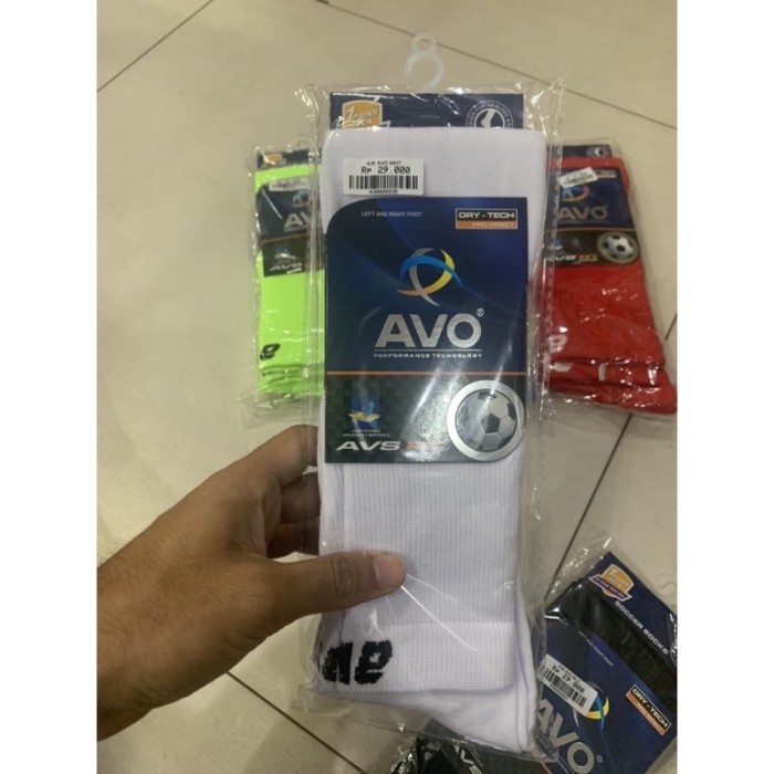 [[TERLARIS]]- Kaos Kaki Bola Avo R1 | Kaos Kaki Avo Panjang - Putih