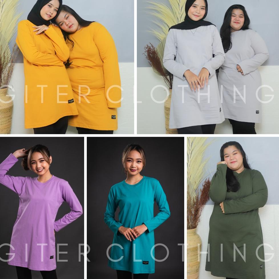 SALE TERBATAS kaos tunik giter - kaos tunik jumbo ld 120 - tunik kaos oversize ( army lilac tosca mu