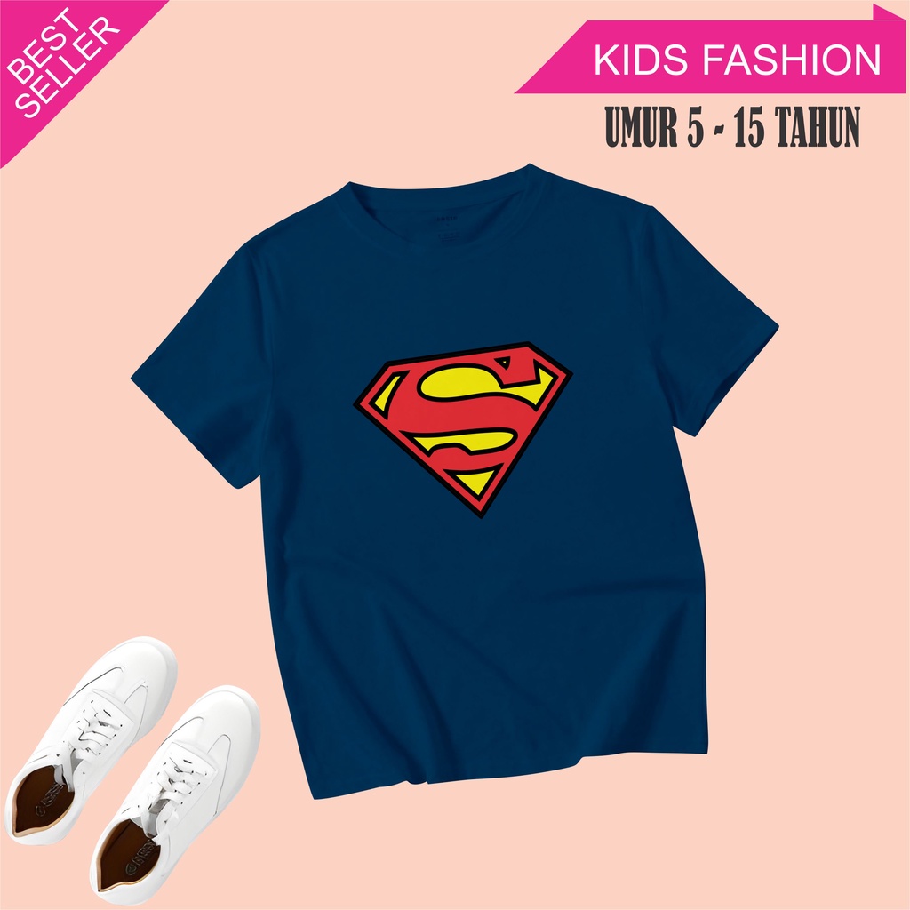 MichelleStore Kaos Anak Laki-Laki SUPERMAN Cotton Combed