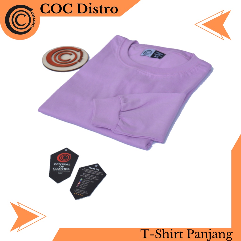 COC Distro Basic Unisex Panjang Lilac / Kaos Polos / Kaos Pria / Kaos Wanita / Kaos Panjang / Cotton