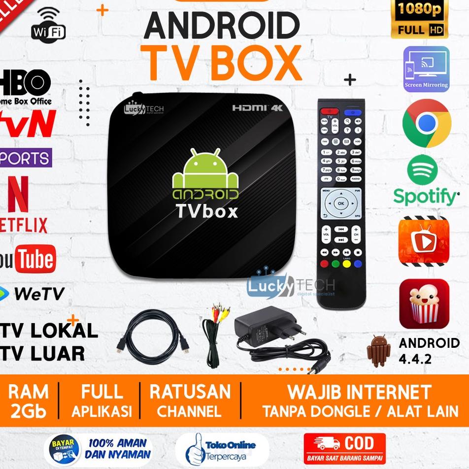Terlaris (PROMO) STB Android TV Box RAM 2GB Full Aplikasi Siap Pakai Plug n Play Unlock