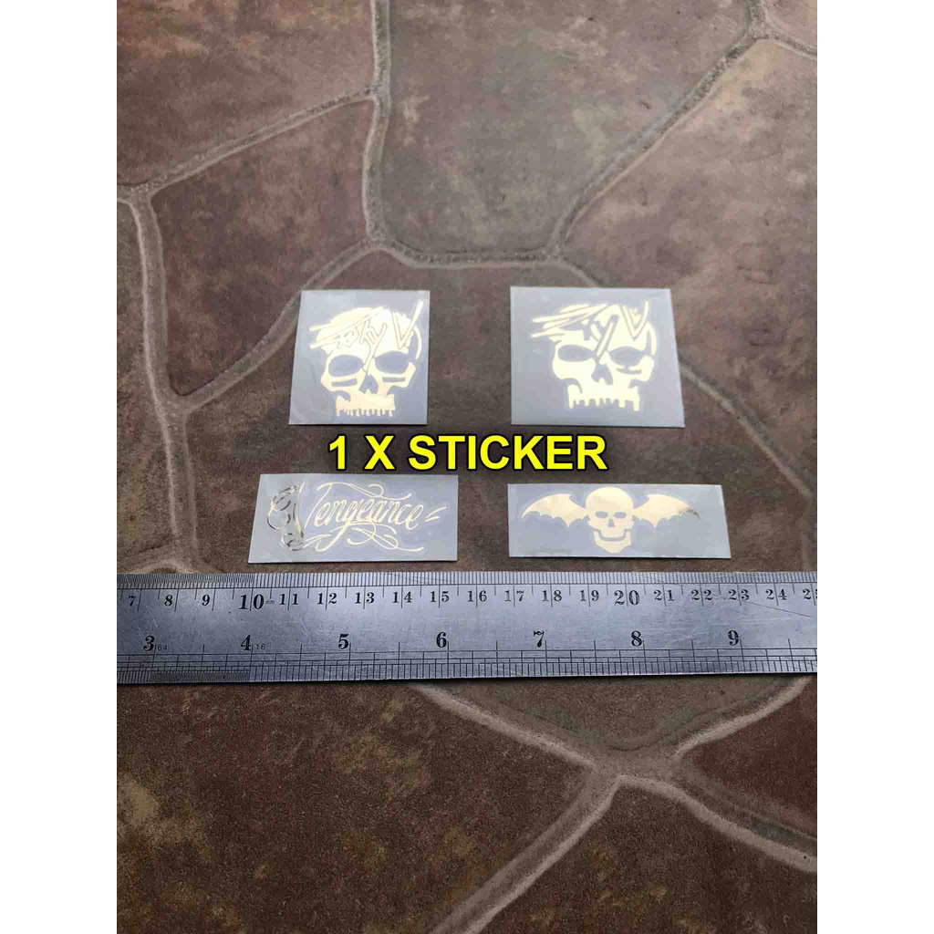 Zacky Vengeance Logo Sticker Blade Zv Signature Headstock Sign Deathbat Body Skull Gitar Elektrik Sc