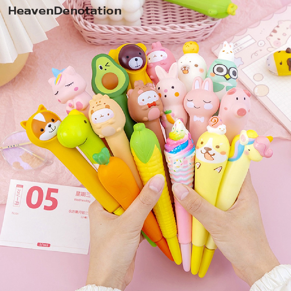 [HeavenDenotation] Novelty Kartun Penghilang Stress Gel Pen Sekolah Alat Tulis Kantor Siswa Kartun Sig Pena Squeeze Busa Pena Lucu Alat Tulis Hadiah Perlengkapan HDV