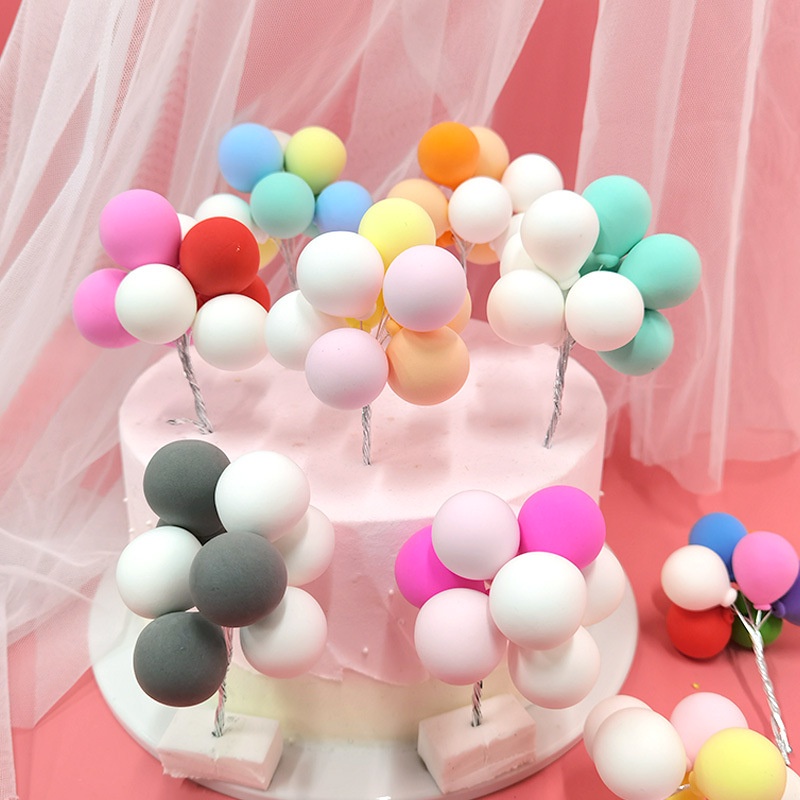 1 / 8 Pcs Topper Kue Bentuk Balon Warna-Warni Untuk Dekorasi Pesta Ulang Tahun Anak