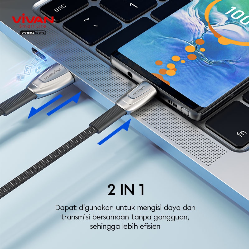 (BTK-MS)- VIVAN Kabel Data USB Micro USB Kabel Fast Charging 2.4A - 100CM - Garansi Resmi 1 Tahun - BTK-MS