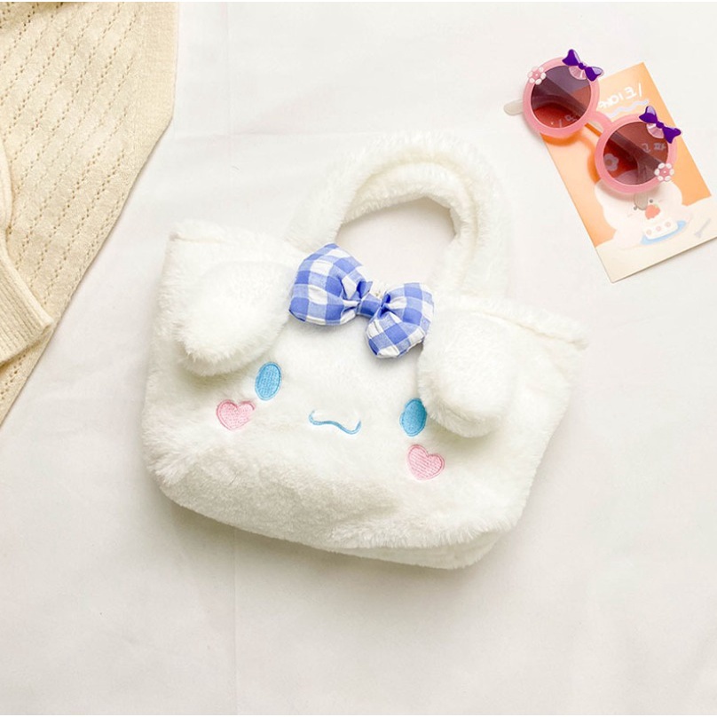 DIORAMI - Shoulder Bag Motif Karakter Sanrio My Melody Cinnamorol Kuromi Lucu Fur HANDBAG Tas Tenteng Totebag Perempuan Korea Style By Chikoisme NR