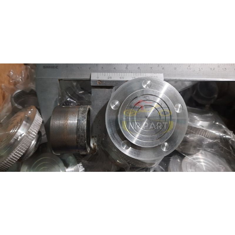 tutup tangki alumunium drat 1set.panjang dudukan tutup besi 2,5cm