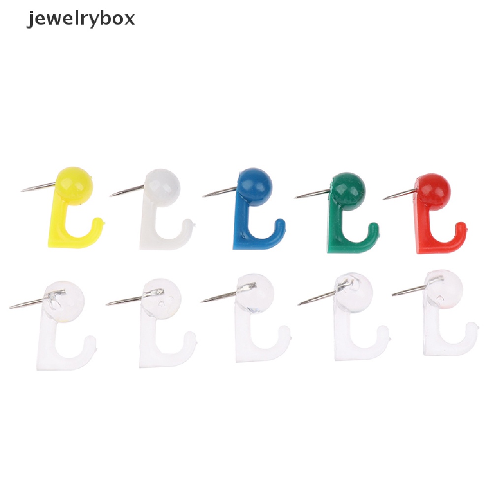 [jewelrybox] 50pcs/box Kepala Bulat Plastik Push Pin Hooks Hanging Kit Thumb Tacks Boutique