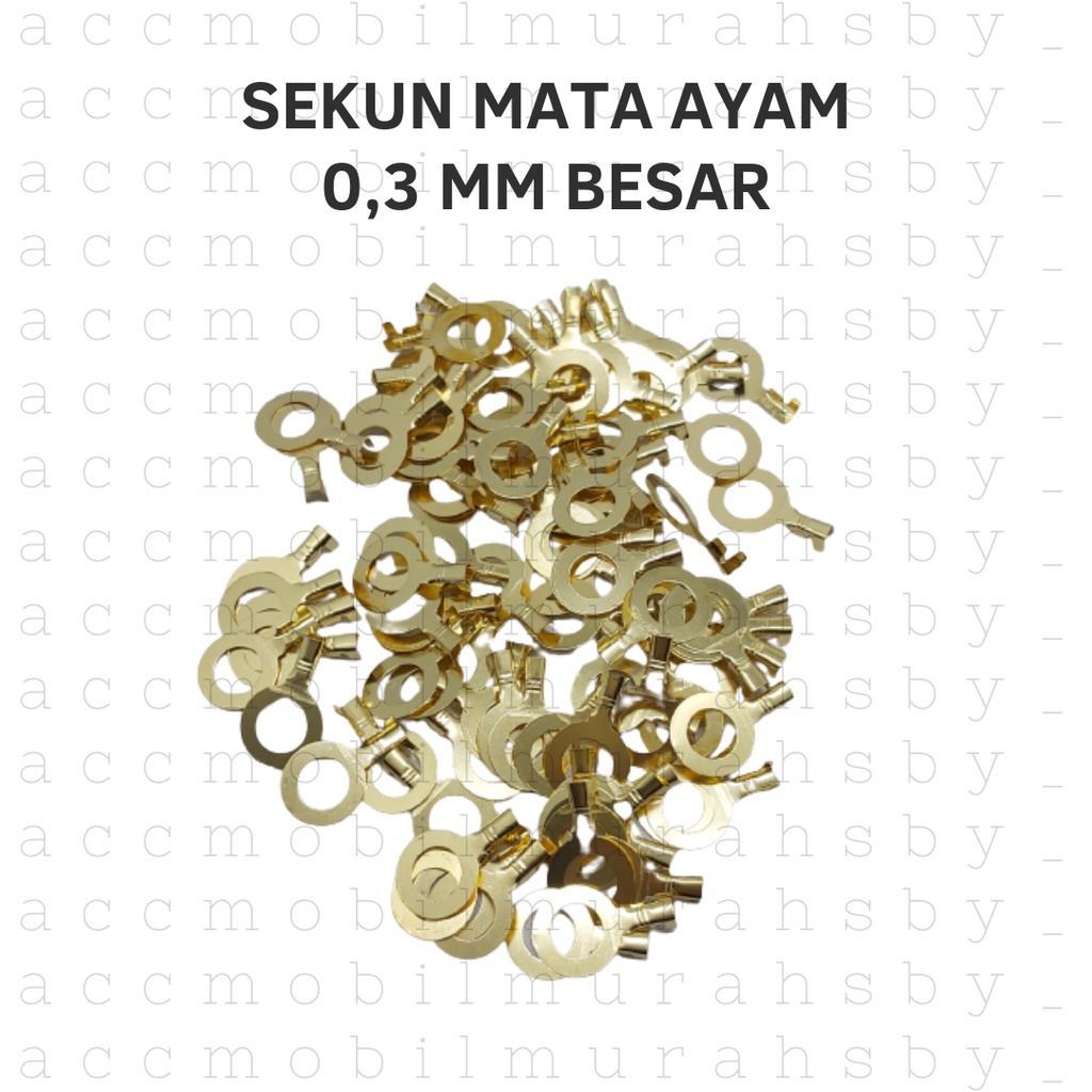 Skun Sekun Terminal Mata Ayam Sekun Kabel Bulat Mata Ayam 0,3MM - BESAR/SEDANG/KECIL