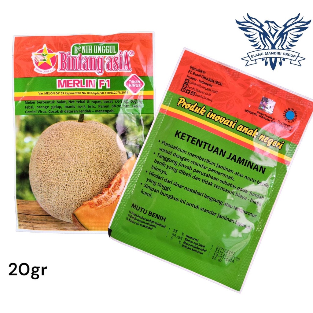 BENIH BIBIT MELON  MERLIN F1 20gr Bintang Asia 100% Original