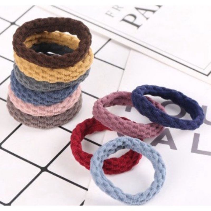 [FREE TOPLES 20 PCS] IKAT RAMBUT KERUT 20 PCS/ HAIR RUBBER BAND KOREA IMPORT