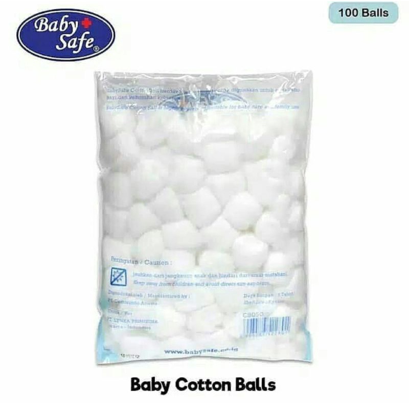 Kapas Bola Baby Safe Cotton Balls isi 100