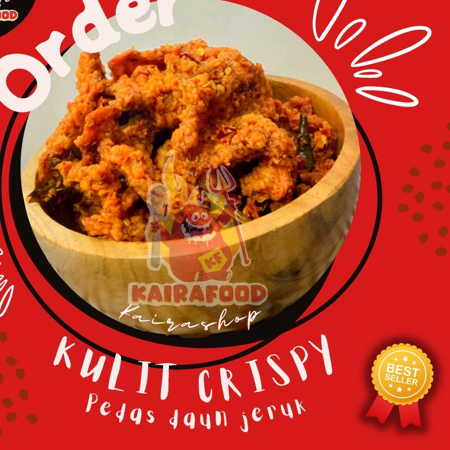 

❄ 500 GRAM KULIT AYAM CRISPY PEDES DAUN JERUK | ORIGINAL DAUN JERUK ➯