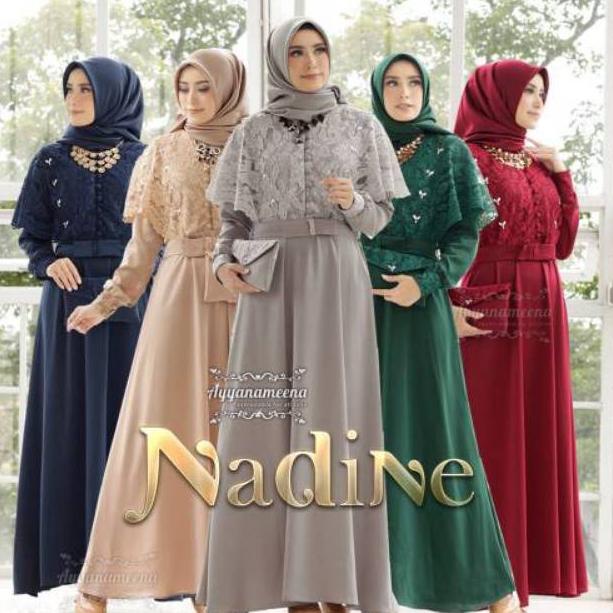 Booming Nadine dress/gamis cantik M L XL XXL