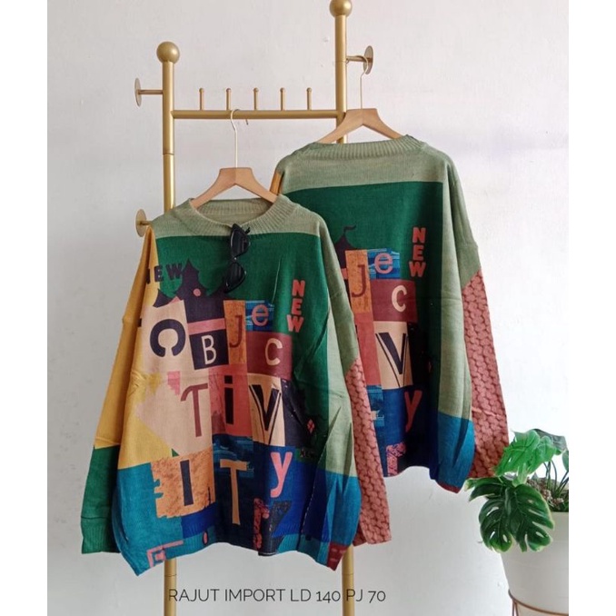 RAJUT PREMIUM JUMBO LD 132-140 / RAJUT WANITA / OUTER KEKINIAN / BAJU VIRAL / BLOUSE CEWEK / RAJUT K