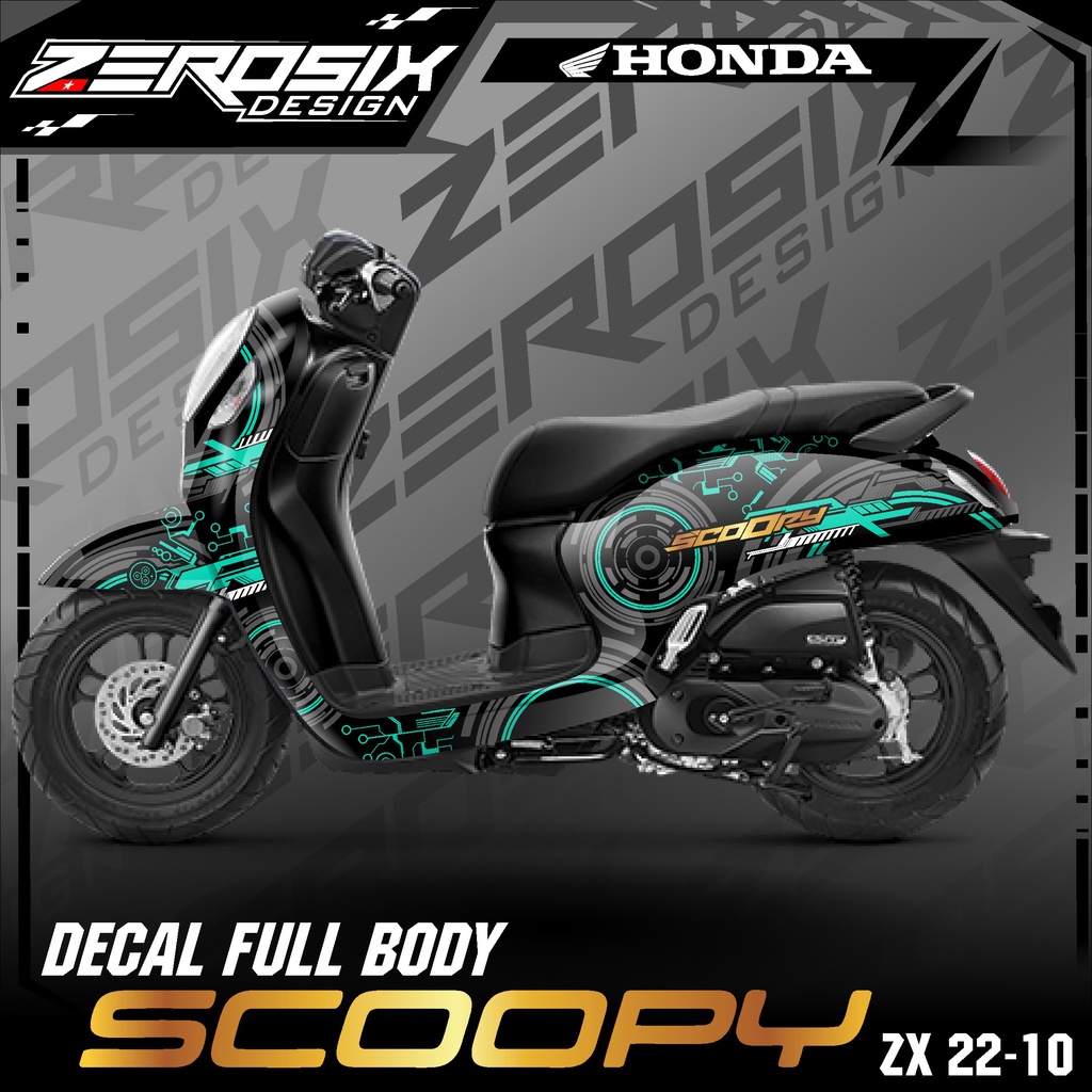 Decal Sticker Scoopy New 2021 - Stiker Scoopy Variasi Motor Termurah Motif TECHNO