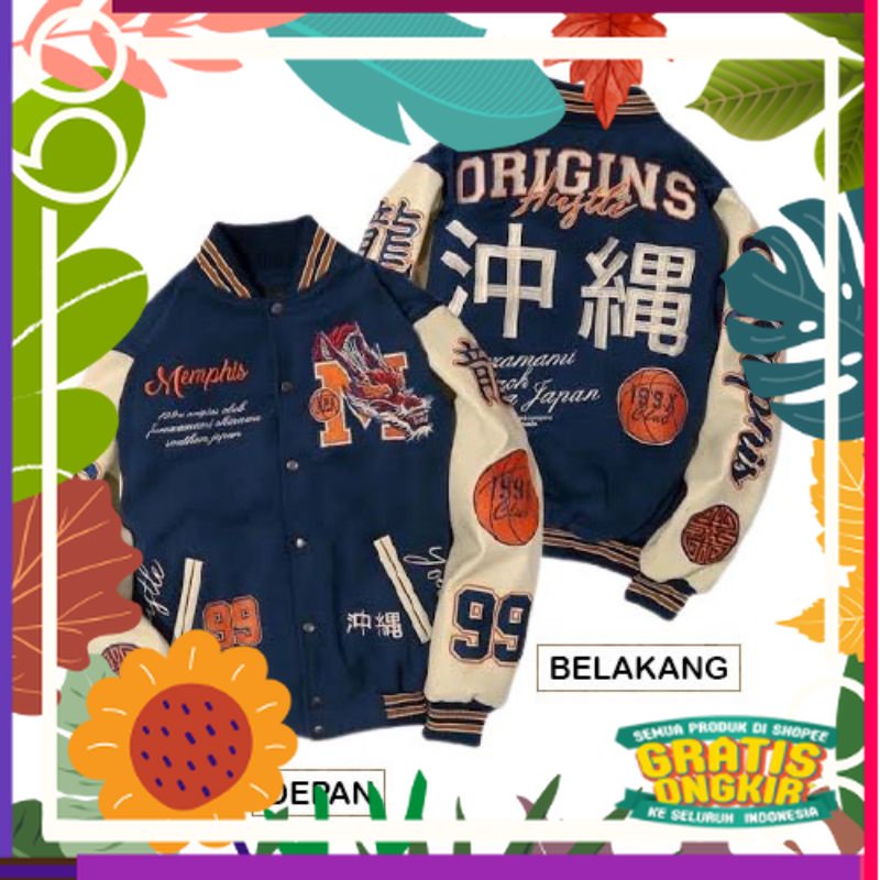 JAKET BOMBER BISBOL  / BOMBER SUKAJAN /JAKET BOMBER MURAYAMA / MURAYAMA / HIGH AND LOW/ JAKET ORIGIN