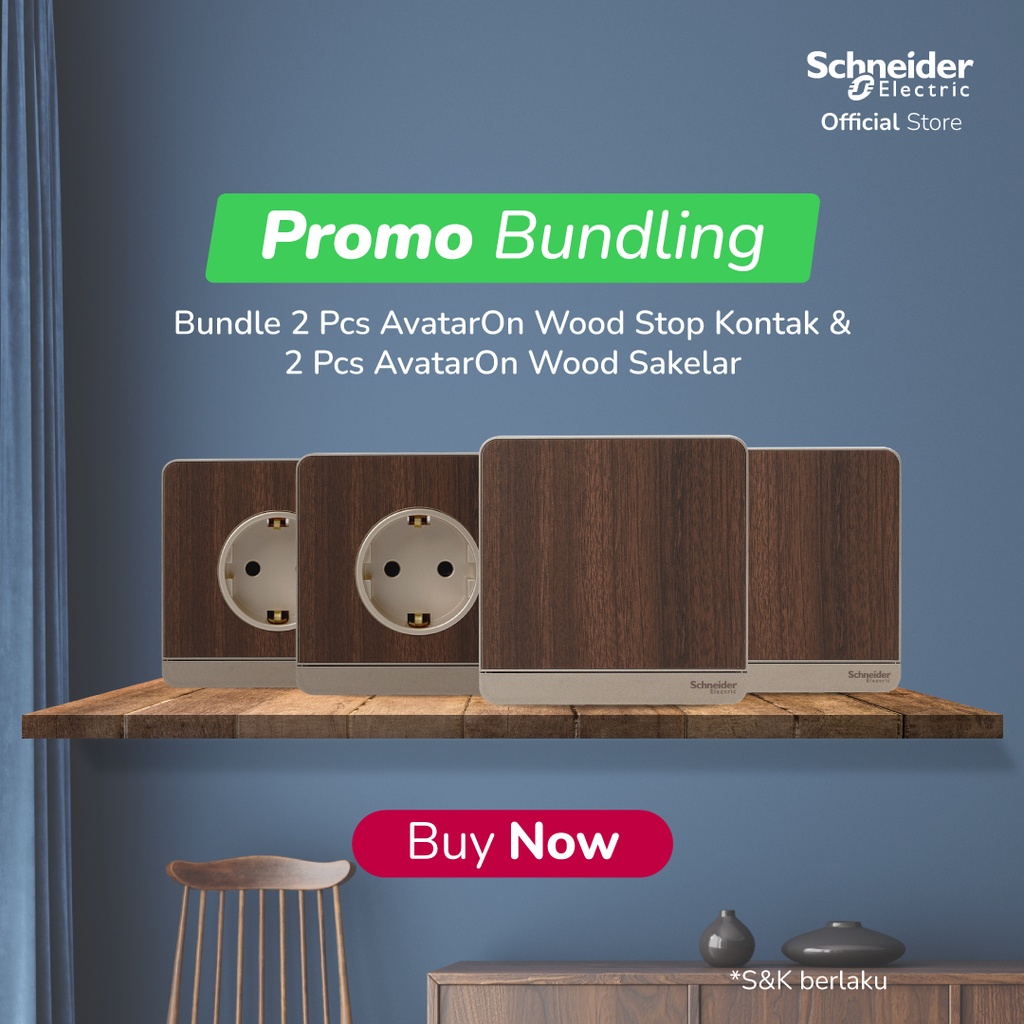 Bundle Schneider Electric Avataron Stop Kontak + Avataron Saklar Wood