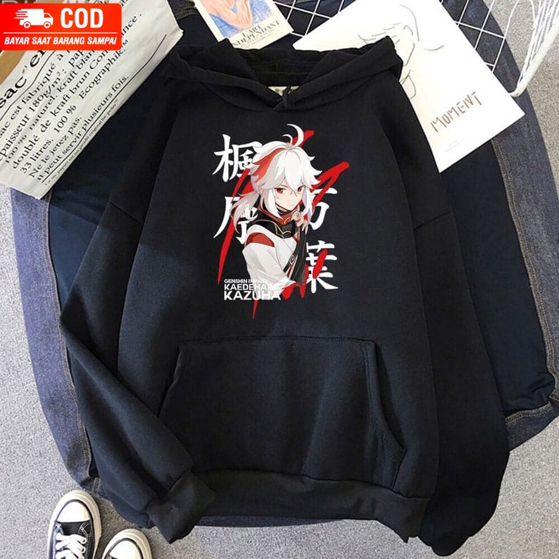 PROMO COD HOODIE UNISEX HOODIE OEVERSIZE HOODIE ANIME HOODIE PRIA WANITA KAEDEHAMA KAZUHA-HOODIE UNI