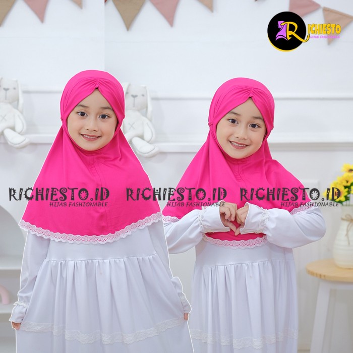 DISKON// Kerudung Anak TK Erlina Renda Tali 3-6 Tahun Allsize - kuning kunyit, All Size
