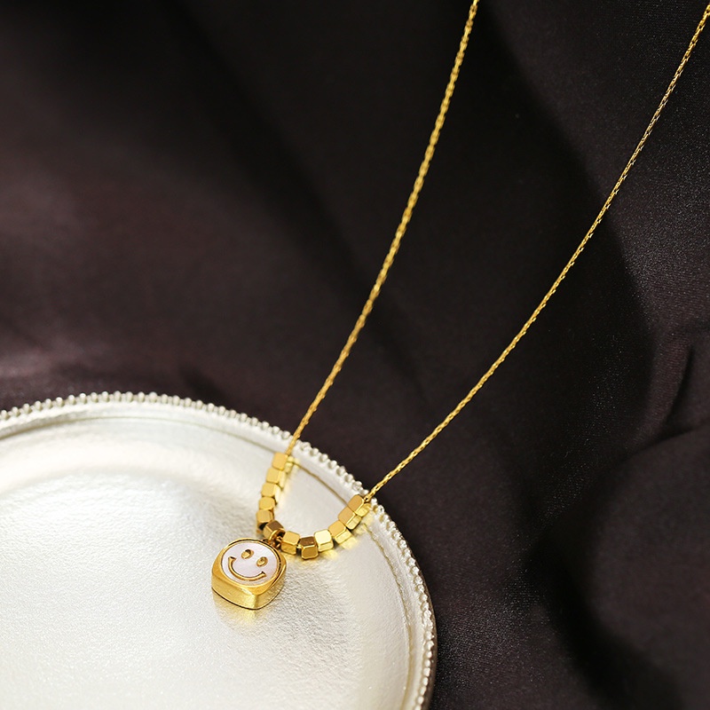 Kalung smile susun kubus titanium anti karat harga grosir bisa cod harga grosir bisa bayar di tempat