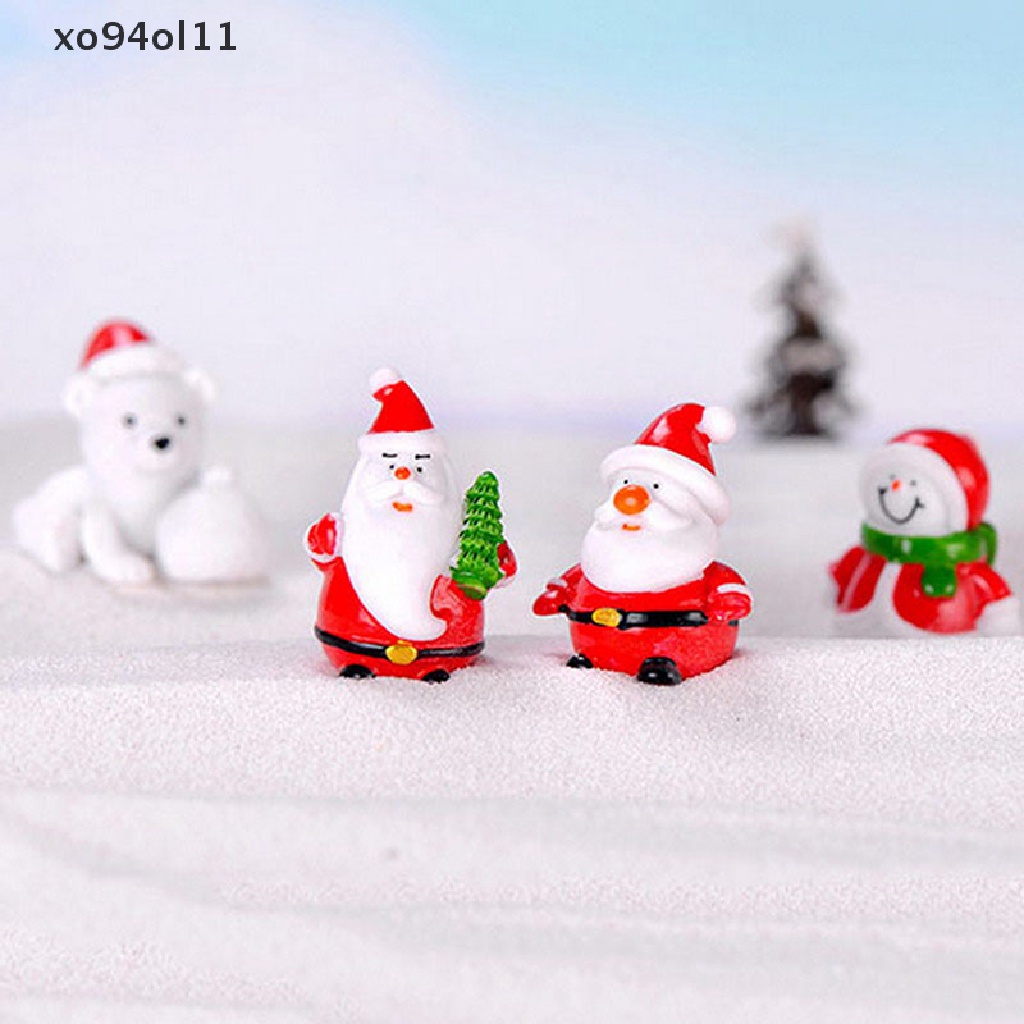 Xo Patung Miniatur Santa Claus Snowman DIY Xmas Dekorasi Taman Lanskap Mikro OL