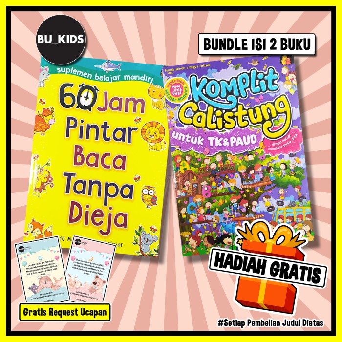 Terlaris Paket Buku Anak Tk Paud - 60 Jam Pintar Baca Dan Komplit Calistung