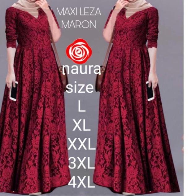 ✼ Maxi leza / Ada size super jumbo (Size L,XL,XXL,3XL,4XL)Baju gamis brokat Tulang Gliter Import / b