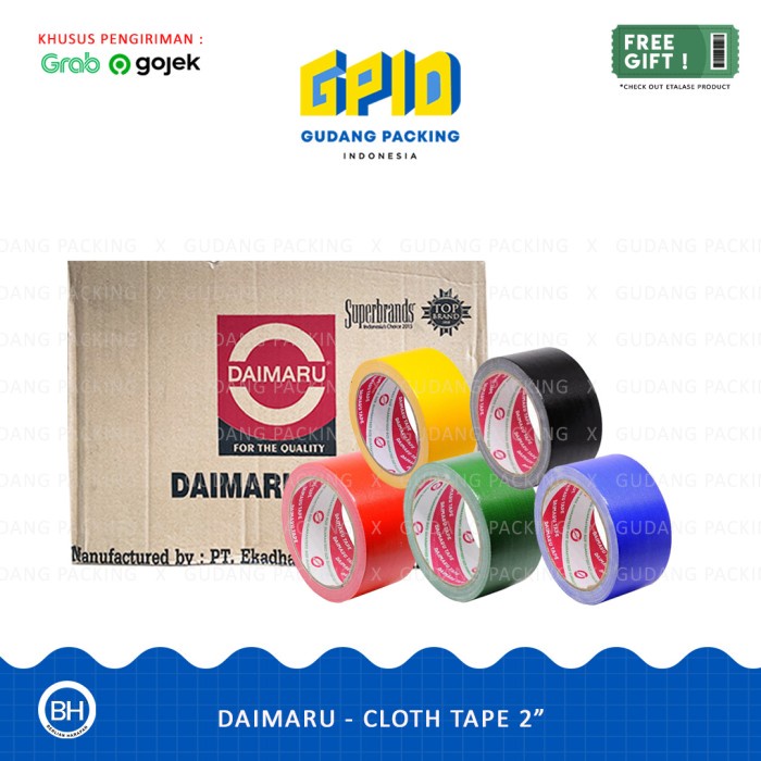 

Terlaris (Gosend/Grab) Daimaru - Lakban Kain Cloth Tape Hitam (1/ 1.5/ 2 Inch)