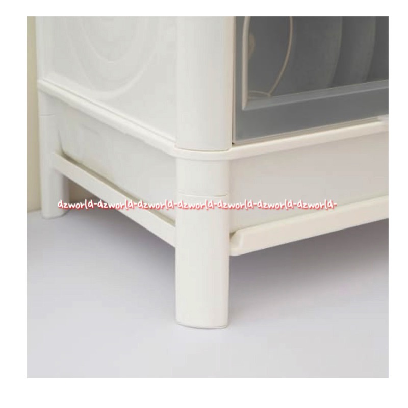 Stora Shelf Dish 2tier With Top White Rak Piring 2tingkat Dengan Tutup Warna Putih Mudah dipindahkan Storage