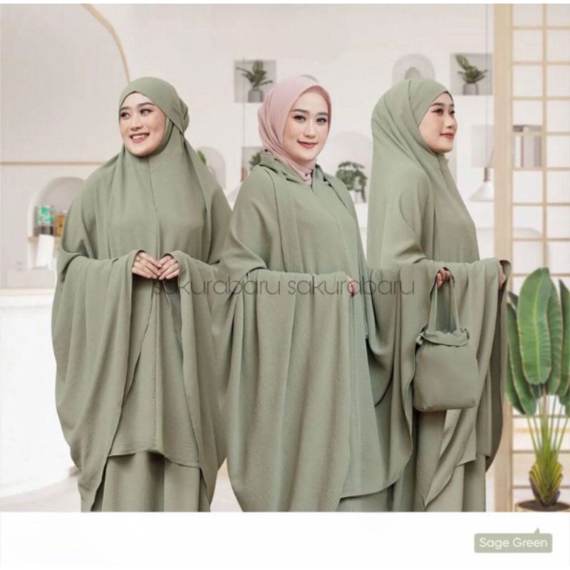 ADIBA MUKENA CRINKLE // MUKENA CRINKLE PREMIUM // MUKENA POLOS WANITA