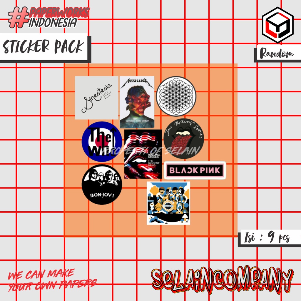 

STICKER PACK SELAIN.CO motif musik band RANDOM BATCH 3