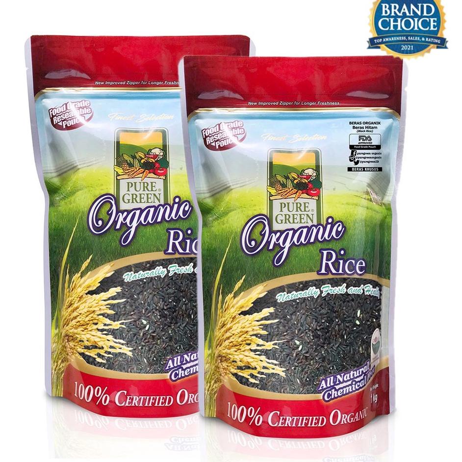 

▲ Puregreen Organic Rice Beras Organik Beras Hitam (Black Rice) Paket 2 x 1 kg ➨